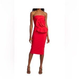 Chiara Boni La Petite Robe Italian designer Red Strapless Dress